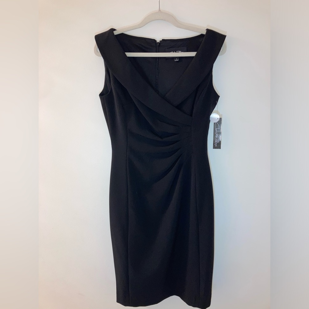 NEW Chelsea Rose Black Mid Length dress         ‎       Size 4 - Picture 2 of 6